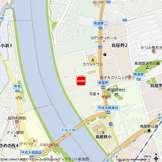 新潟いすゞ自動車株式会社・新潟支店付近の地図